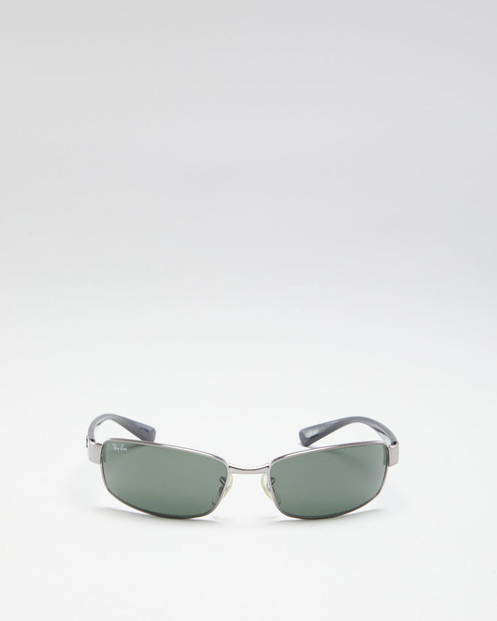 Y2K 00s Ray Ban Silver & Black Thin Sunglasses - O/S