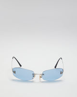 Vintage 90s Chanel Blue Transparent Sunglasses - O/S