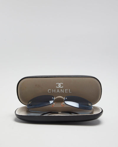 Vintage 90s Chanel Blue Transparent Sunglasses - O/S