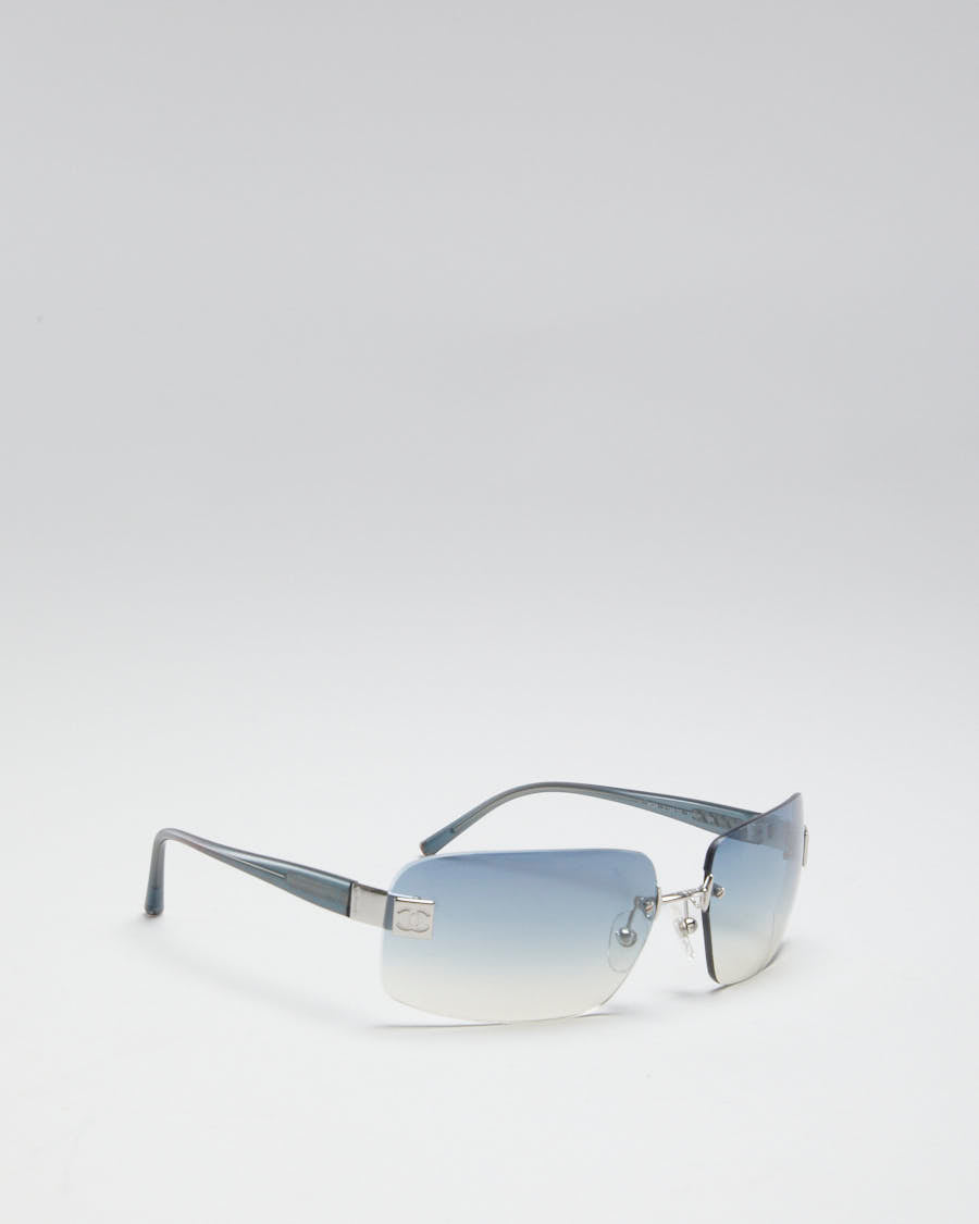 Vintage 90s Chanel Aqua Transparent Sunglasses - O/S