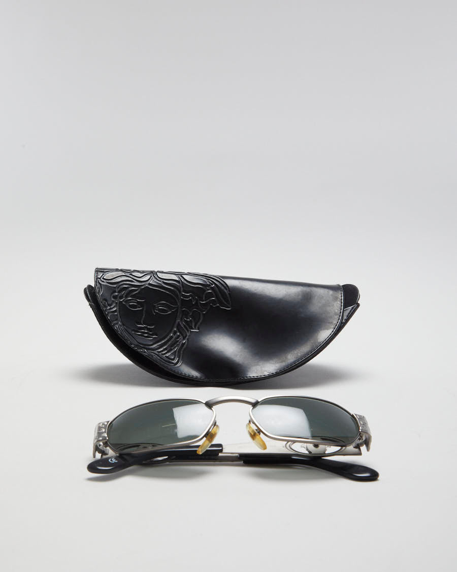 Vintage 90s Gianni Versace Silver Medusa Sunglasses - O/S