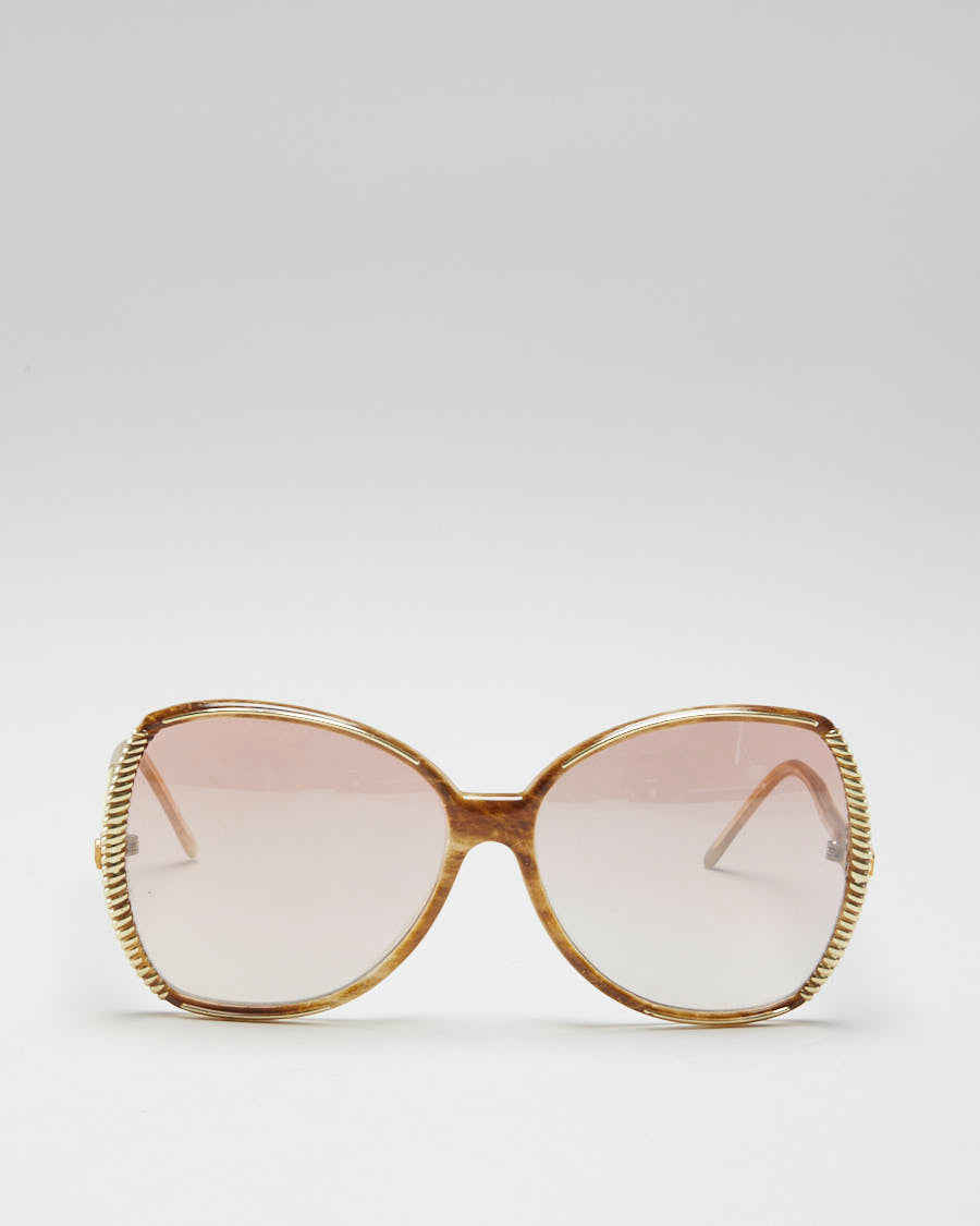 Y2K 00s Nina Ricci Marbled Gold Sunglasses - O/S