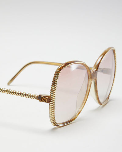 Y2K 00s Nina Ricci Marbled Gold Sunglasses - O/S