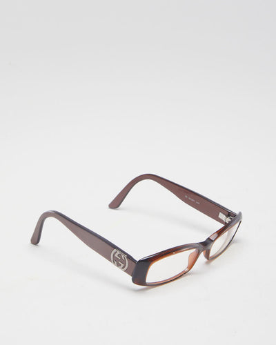 Y2K 00s Gucci Thin Rectangular Reading Glasses With Logo Side - O/S