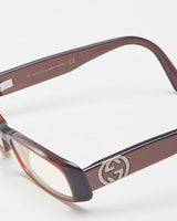 Y2K 00s Gucci Thin Rectangular Reading Glasses With Logo Side - O/S