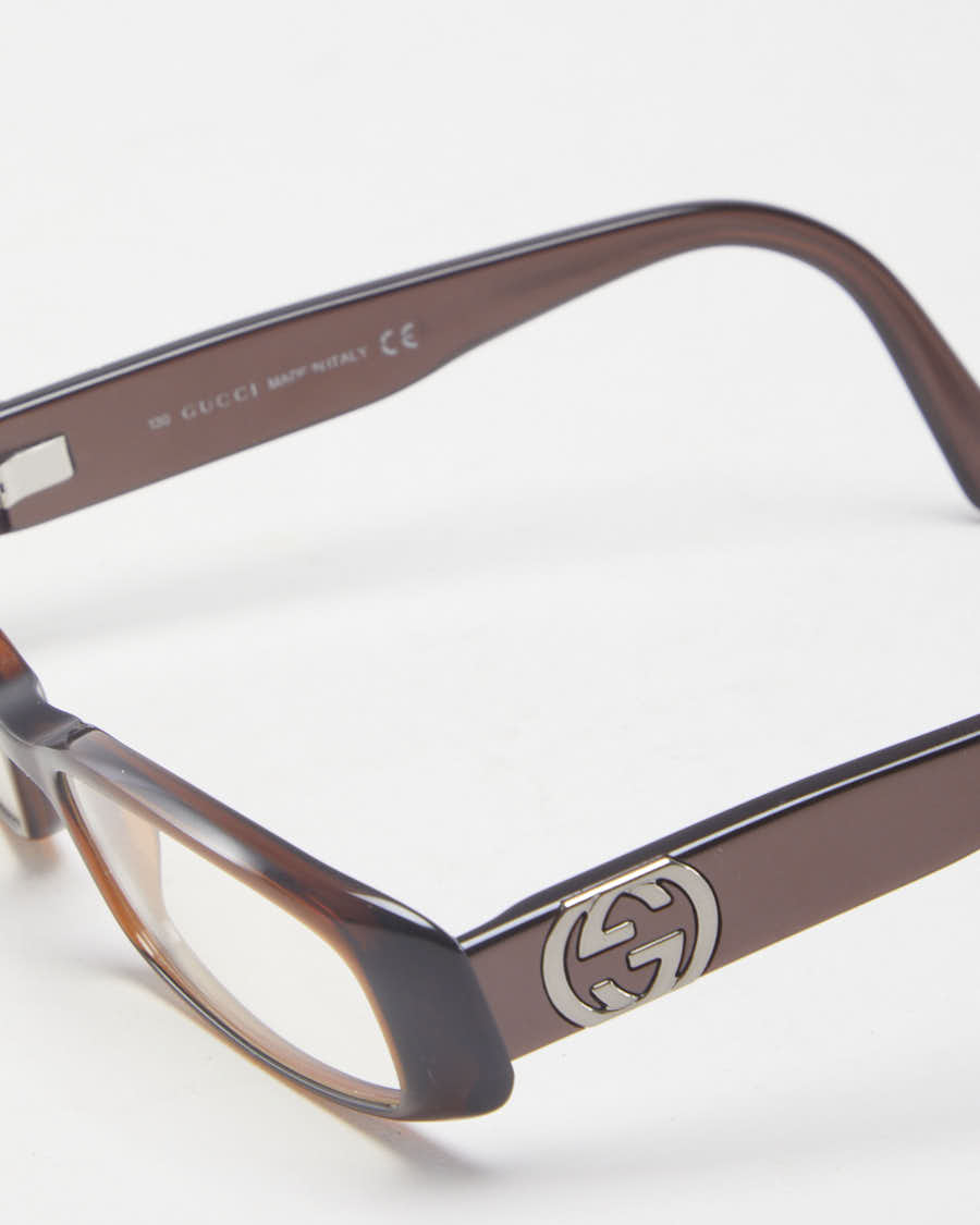 Y2K 00s Gucci Thin Rectangular Reading Glasses With Logo Side - O/S