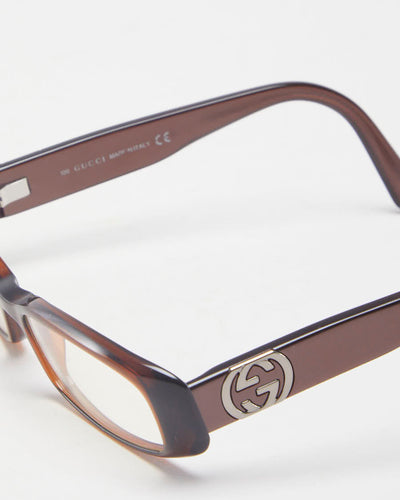 Y2K 00s Gucci Thin Rectangular Reading Glasses With Logo Side - O/S