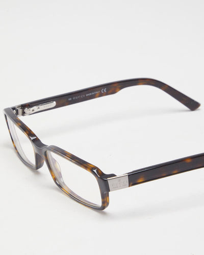 Y2K 00s Gucci Tortoishell Rectangular Reading Glasses - O/S