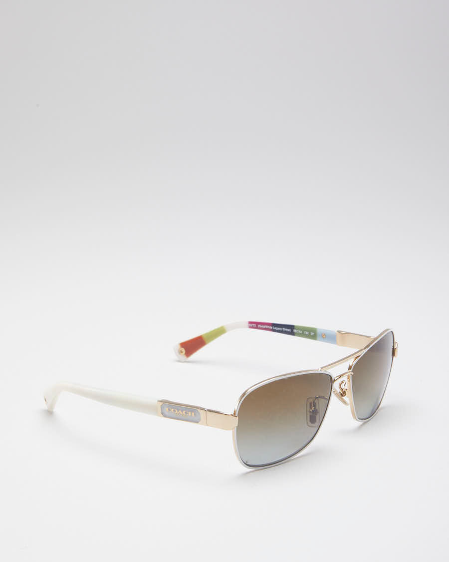 Cream Gold Coach Sunglasses