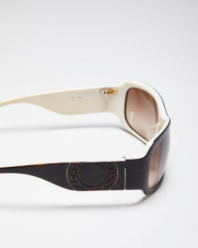 Vintage Y2K Coach Tortoise Shell Oval Frame Sunglasses