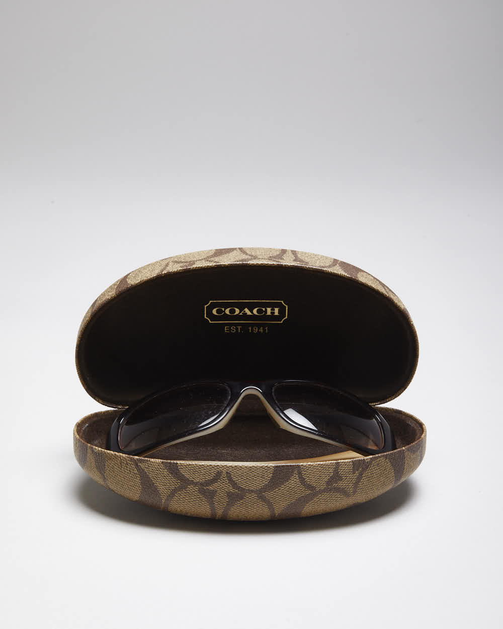 Vintage Y2K Coach Tortoise Shell Oval Frame Sunglasses