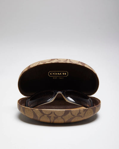 Vintage Y2K Coach Tortoise Shell Oval Frame Sunglasses