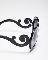 Prada Baroque Black Round Sunglasses
