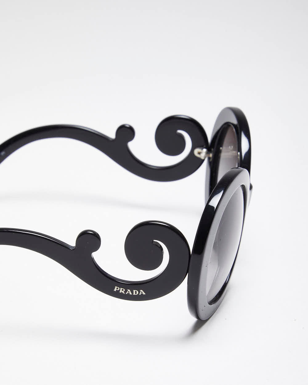 Prada Baroque Black Round Sunglasses