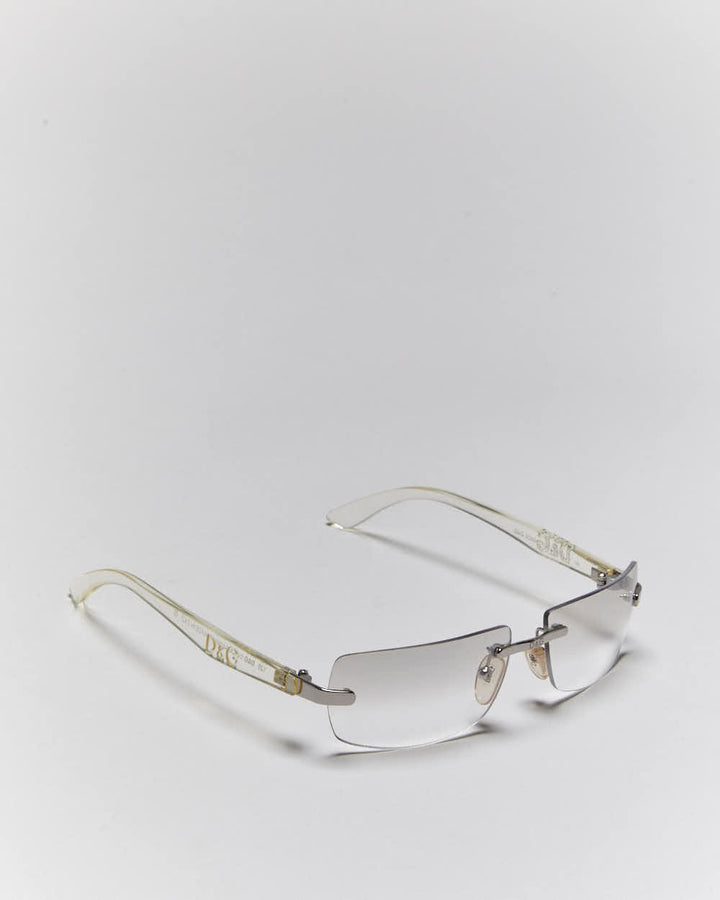 Vintage Y2k 00s Dolce & Gabbana Rimless Clear Tinted Sunglasses