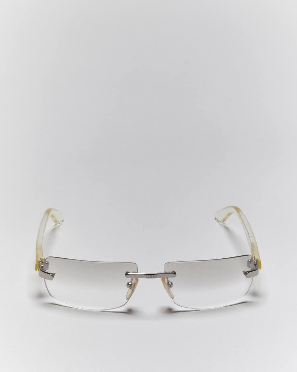 Vintage Y2k 00s Dolce & Gabbana Rimless Clear Tinted Sunglasses