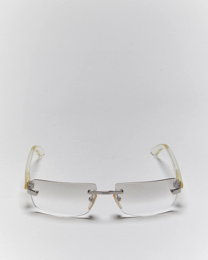 Vintage Y2k 00s Dolce & Gabbana Rimless Clear Tinted Sunglasses