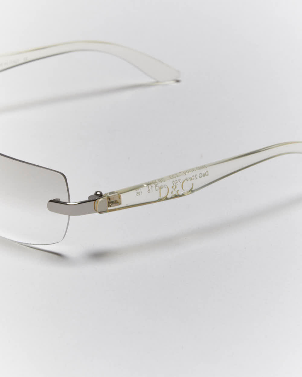 Vintage Y2k 00s Dolce &amp; Gabbana Rimless Clear Tinted Sunglasses