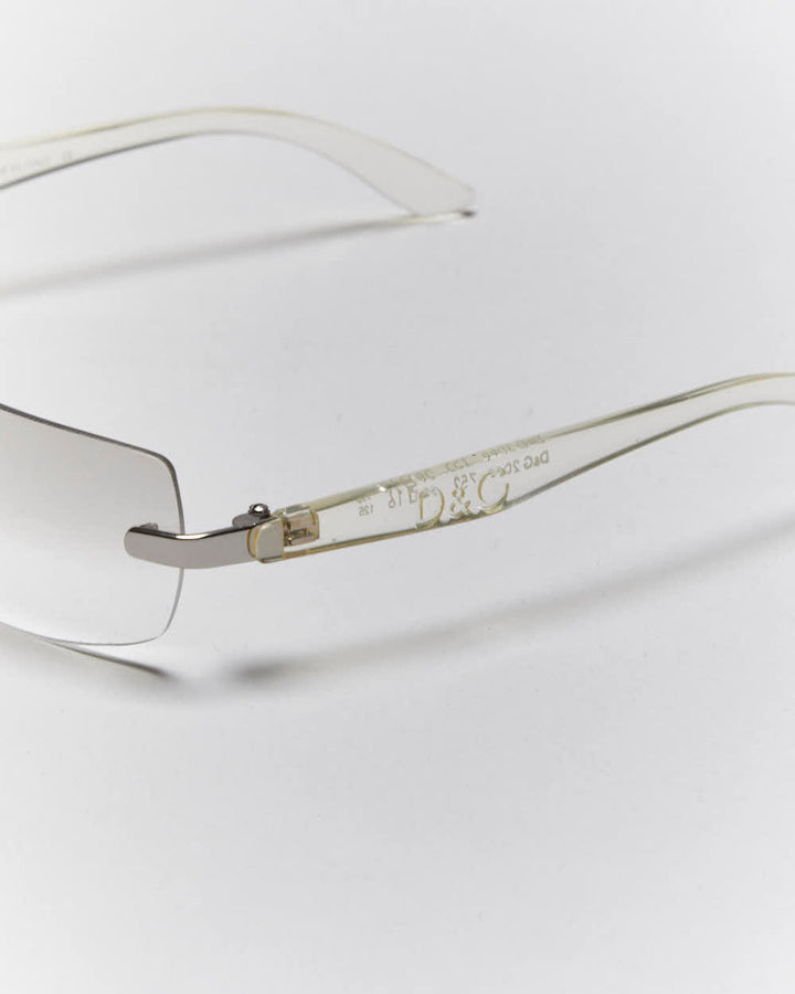 Vintage Y2k 00s Dolce & Gabbana Rimless Clear Tinted Sunglasses