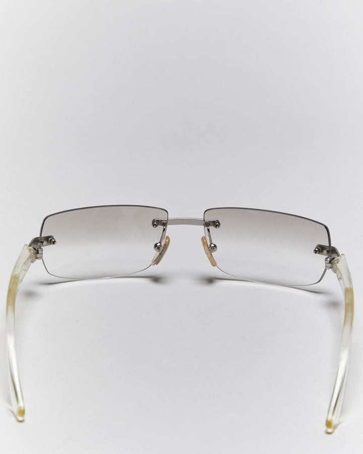 Vintage Y2k 00s Dolce & Gabbana Rimless Clear Tinted Sunglasses