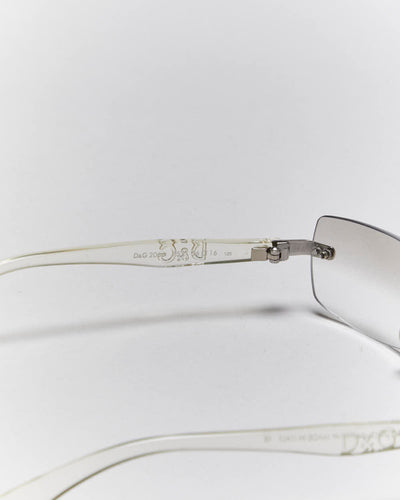 Vintage Y2k 00s Dolce & Gabbana Rimless Clear Tinted Sunglasses