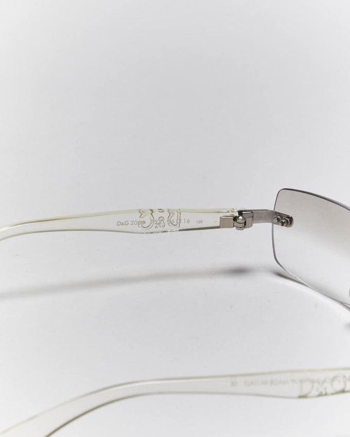 Vintage Y2k 00s Dolce & Gabbana Rimless Clear Tinted Sunglasses