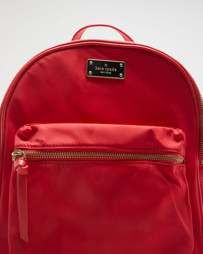Kate Spade Red Nylon Backpack - O/S