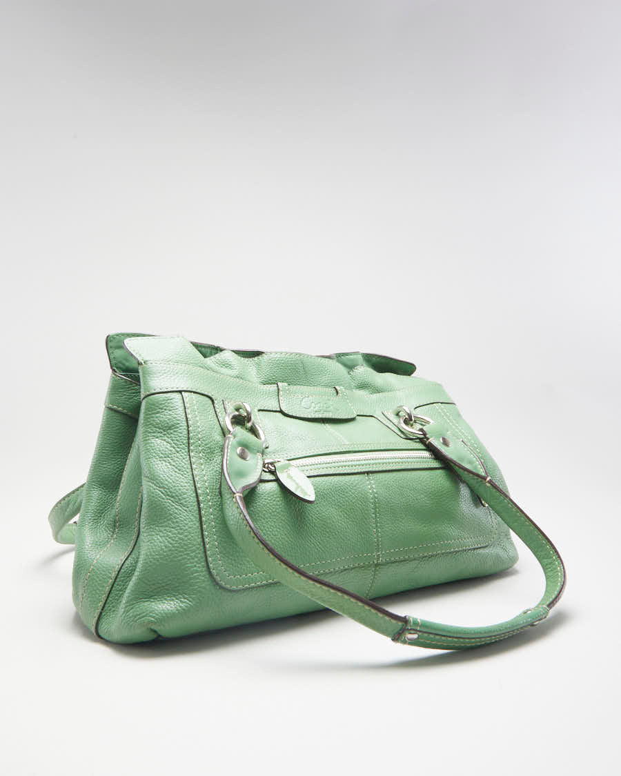 Y2K 00s Coach Green Leather Handbag - O/S