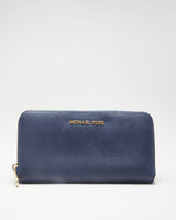 Michael Kors Navy Leather Wallet - O/S