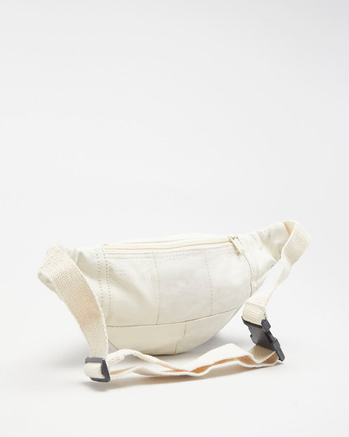 Vintage White Leather Bum Bag - O/S