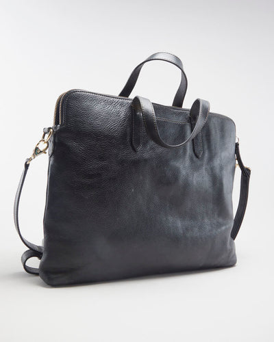 Fossil Black Leather Satchel Bag - O/S