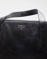 Fossil Black Leather Satchel Bag - O/S