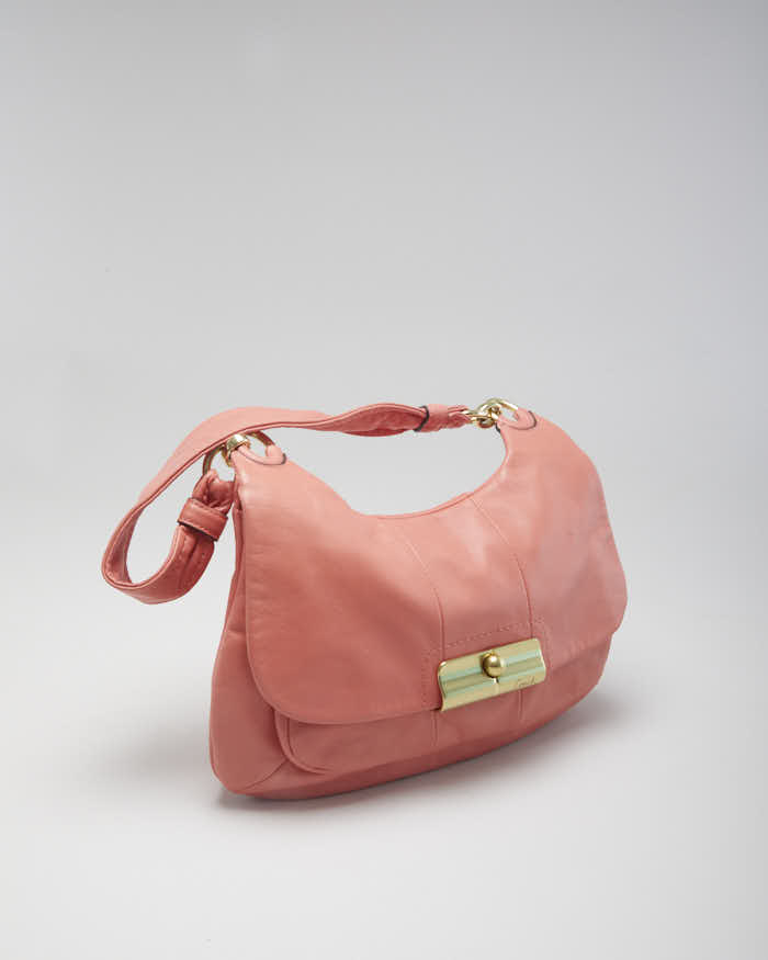 Women's Pink Leather Coach Handbag