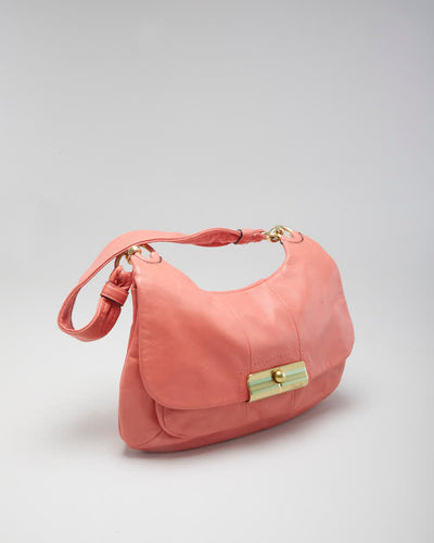 Women's Pink Leather Coach Handbag