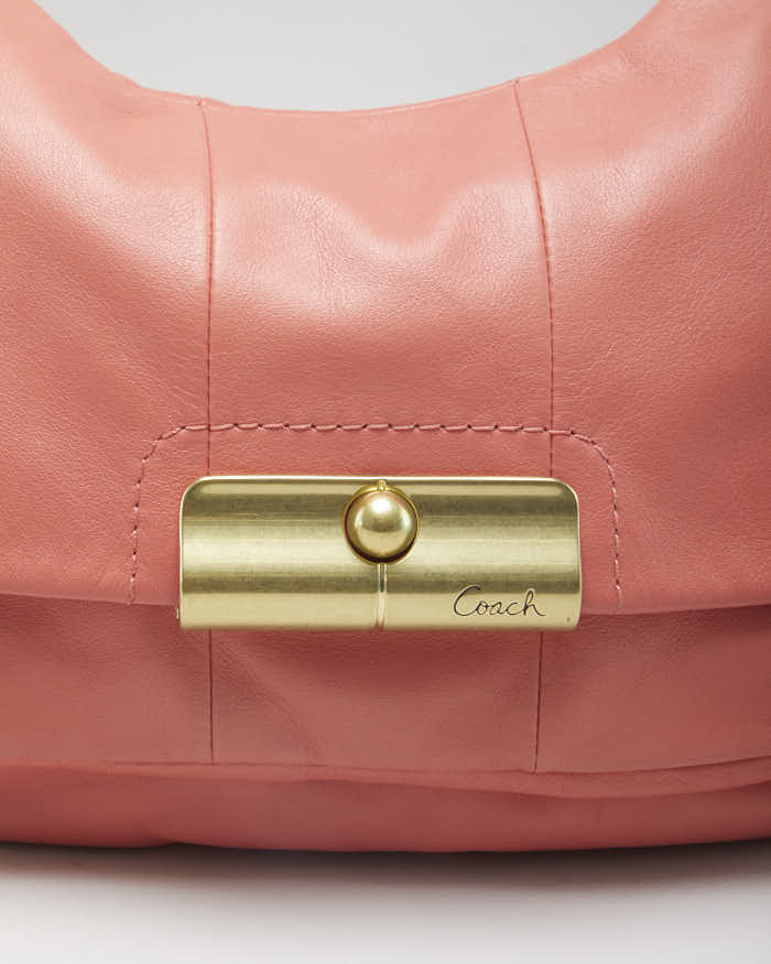 Women's Pink Leather Coach Handbag