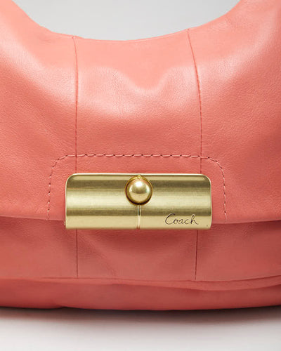 Women's Pink Leather Coach Handbag