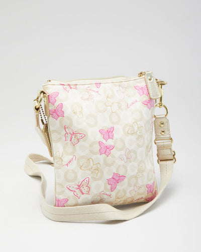 Women's Beige Coach  Butterfly Monogram Cross body Bag