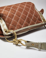 Kathy Van Zeeland Brown Quilted Handbag