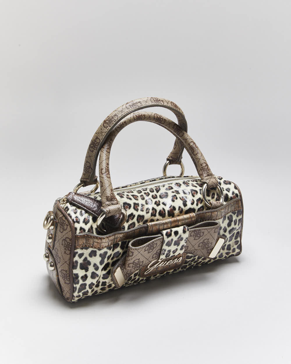 Vintage Y2k 00s Guess Leopard Print Mini Handbag