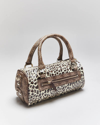 Vintage Y2k 00s Guess Leopard Print Mini Handbag