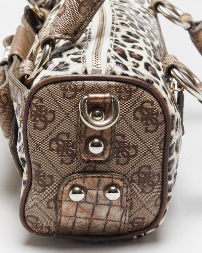 Vintage Y2k 00s Guess Leopard Print Mini Handbag