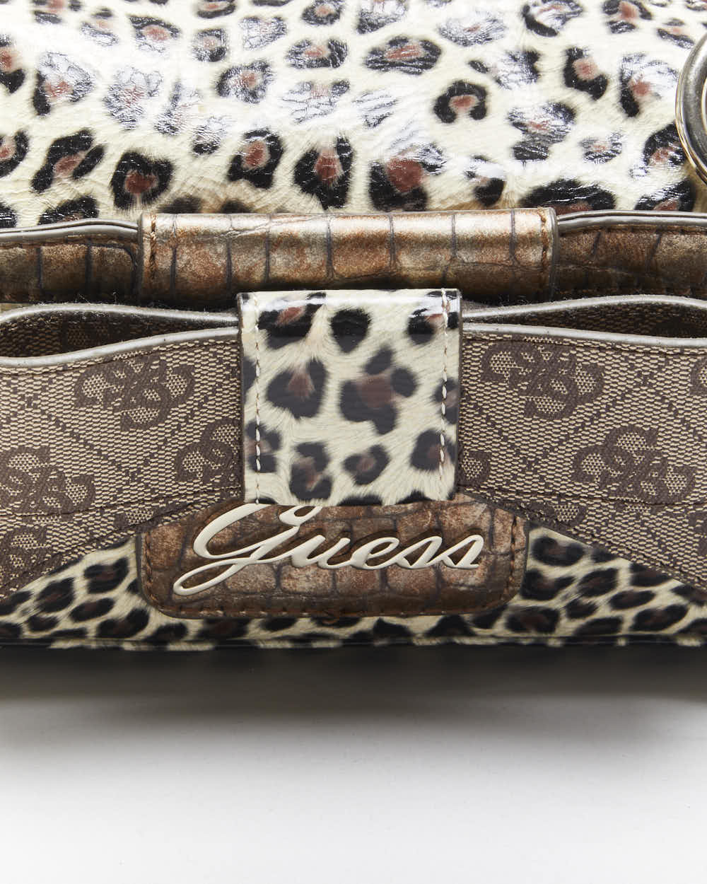 Vintage Y2k 00s Guess Leopard Print Mini Handbag