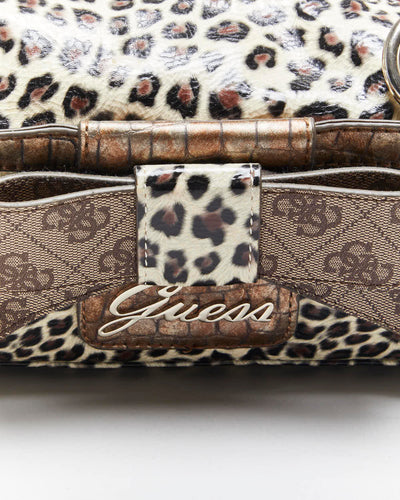 Vintage Y2k 00s Guess Leopard Print Mini Handbag