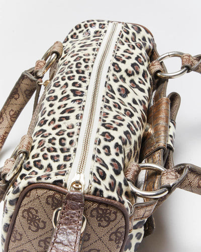 Vintage Y2k 00s Guess Leopard Print Mini Handbag