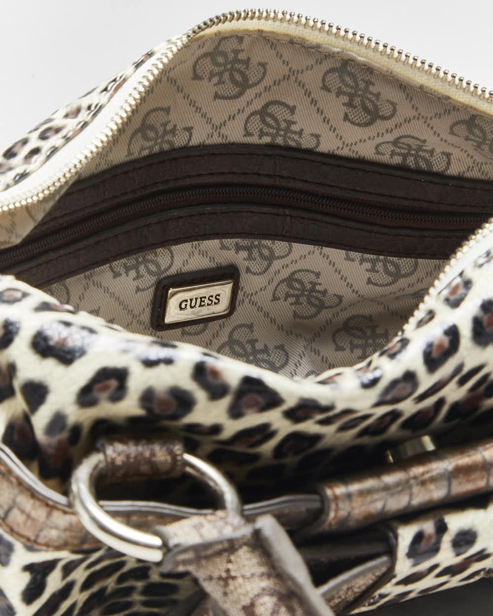 Vintage Y2k 00s Guess Leopard Print Mini Handbag