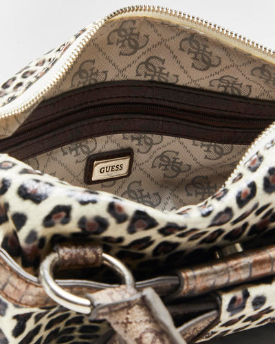 Vintage Y2k 00s Guess Leopard Print Mini Handbag