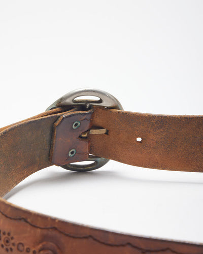 Vintage Leather Western Belt - W30-W32