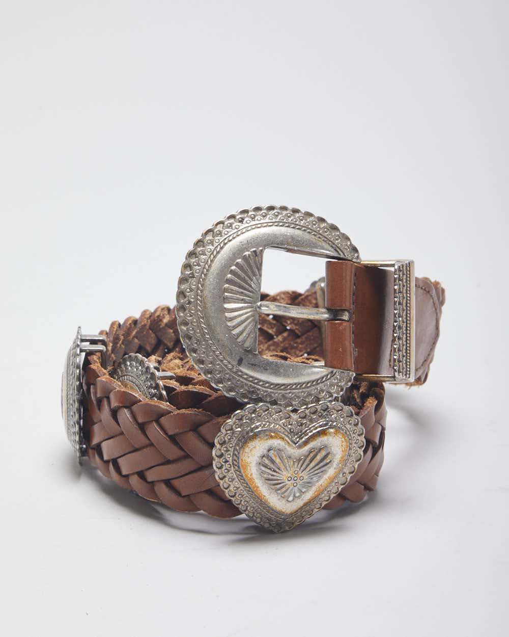 Vintage Brighton Braided Leather Belt - One Size