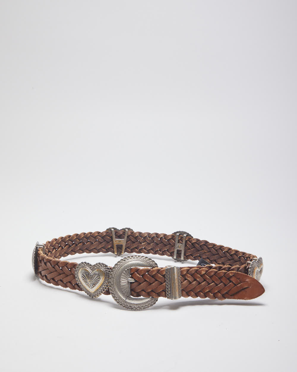 Vintage Brighton Braided Leather Belt - One Size