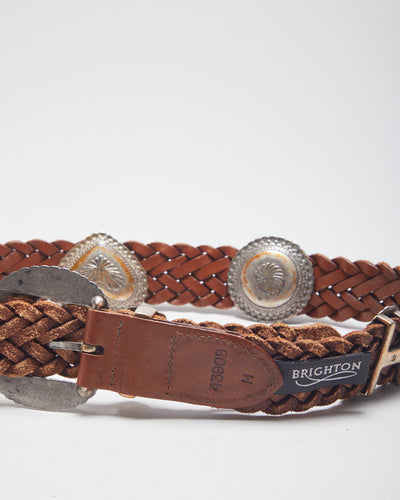 Vintage Brighton Braided Leather Belt - One Size